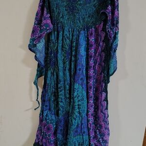 Vibrant Blue and Purple Sundress Or Skirt
